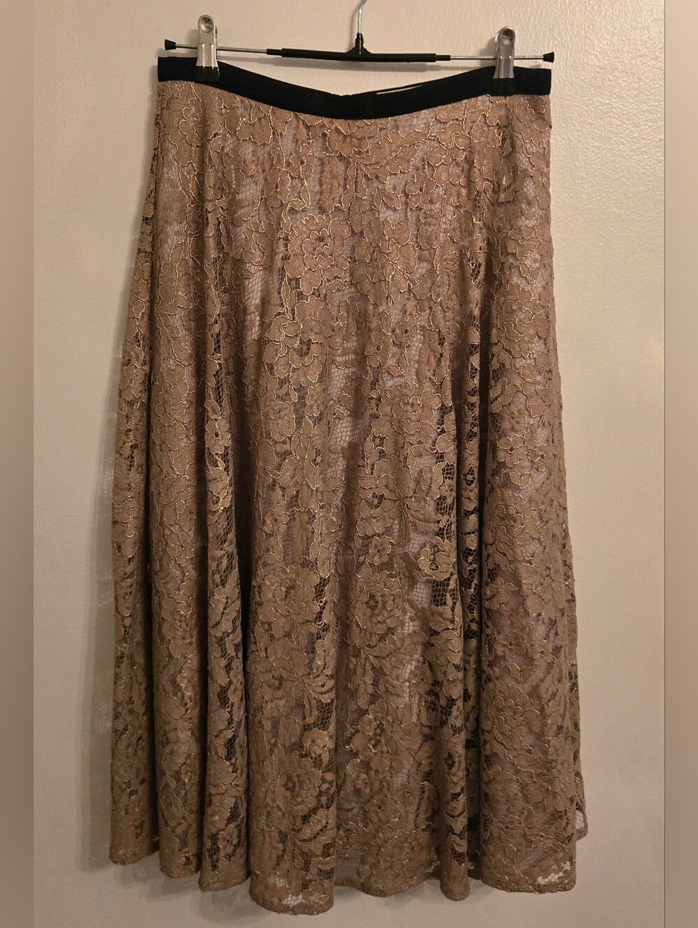 Boden Lace A-line Midi Skirt Bronze Gold Lace Size 6 Regular